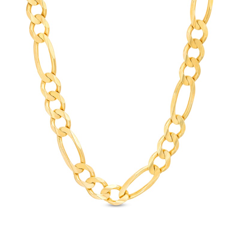 Main Image 1 of Men's 8.6mm Figaro Chain Necklace in Solid 10K Gold - 24"