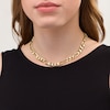 Thumbnail Image 1 of 9.6mm Figaro Chain Necklace in Solid 10K Gold - 24"