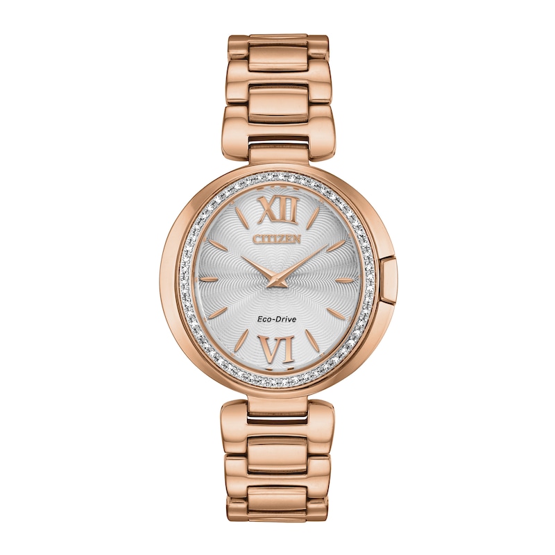 Ladies' Citizen Eco-Drive® Capella Diamond Accent Rose-Tone Watch with ...