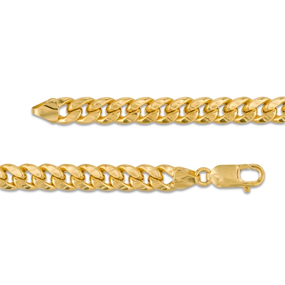 Italian Gold Men's 7.6mm Curb Chain Necklace in Hollow 10K Gold - 24"