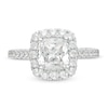 Thumbnail Image 3 of Vera Wang Love Collection 2-3/4 CT. T.W. Certified Cushion-Cut Diamond Frame Engagement Ring in 14K White Gold (I/SI2)