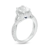 Thumbnail Image 2 of Vera Wang Love Collection 2-1/2 CT. T.W. Certified Oval Diamond Frame Twist Engagement Ring in 14K White Gold (I/SI2)