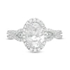 Thumbnail Image 3 of Vera Wang Love Collection 2-1/2 CT. T.W. Certified Oval Diamond Frame Twist Engagement Ring in 14K White Gold (I/SI2)