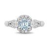 Thumbnail Image 3 of Enchanted Disney Elsa 6.0mm Aquamarine and 1/5 CT. T.W. Diamond Frame Engagement Ring in 14K White Gold