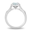 Thumbnail Image 4 of Enchanted Disney Elsa 6.0mm Aquamarine and 1/5 CT. T.W. Diamond Frame Engagement Ring in 14K White Gold