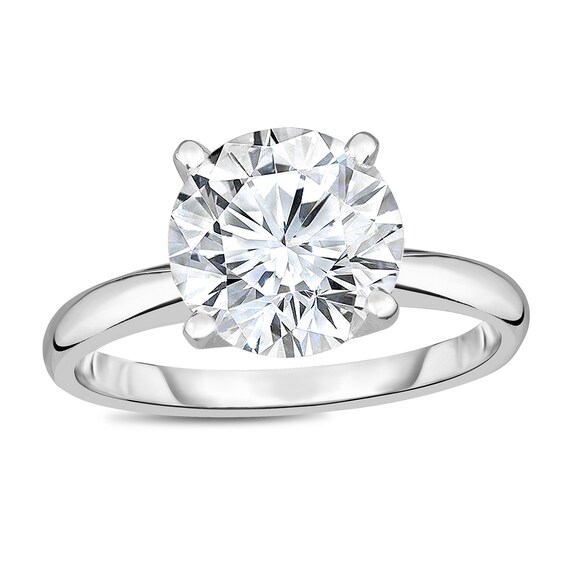 3 ct Brilliant Round Cut Designer Genuine Flawless Natural Onyx 14K 18K White Gold Solitaire Ring