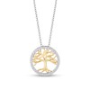 Thumbnail Image 1 of Enchanted Disney Pocahontas 1/6 CT. T.W. Diamond Tree Frame Pendant in Sterling Silver and 10K Gold - 19"