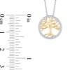 Thumbnail Image 2 of Enchanted Disney Pocahontas 1/6 CT. T.W. Diamond Tree Frame Pendant in Sterling Silver and 10K Gold - 19"
