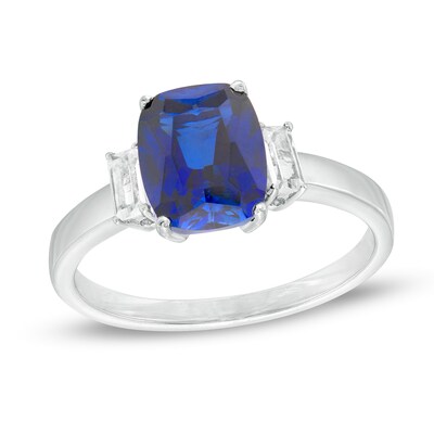 Blue Stone Ring Silver September Birthstone Blue Gemstone Ring Large Blue Gemstone Solitaire Cushion Iolite Ring Sterling Silver Ring