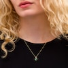 Thumbnail Image 2 of Pear-Shaped Emerald and 1/20 CT. T.W. Diamond Teardrop Pendant in 10K Gold