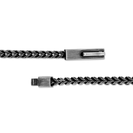 Men's 4.0mm Antique-Finish Foxtail Chain Necklace in Stainless Steel - 24"