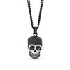 Thumbnail Image 0 of Men's 1/5 CT. T.W. Black Diamond Skull Pendant in Stainless Steel and Black IP - 24"