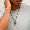 Thumbnail Image 1 of Men's 1/5 CT. T.W. Black Diamond Skull Pendant in Stainless Steel and Black IP - 24"