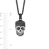 Thumbnail Image 2 of Men's 1/5 CT. T.W. Black Diamond Skull Pendant in Stainless Steel and Black IP - 24"