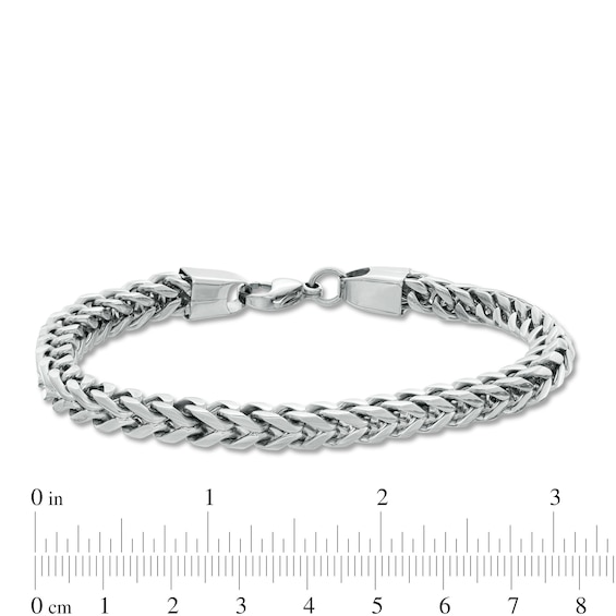 Multi-Finish Cross Pendant and 6.0mm Foxtail Chain Bracelet Set in Stainless Steel - 24"