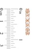 Thumbnail Image 3 of Morganite Seven Stone Hoop Earrings in Sterling Silver with 14K Rose Gold Plate