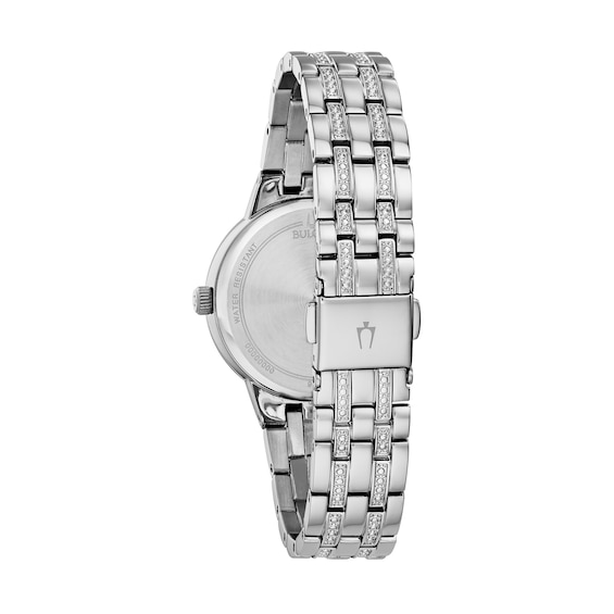 Ladies' Bulova Crystal Accent Watch with Blue Dial (Model: 96L276)