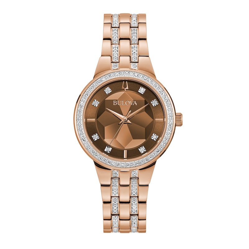 Rose Gold-Tone Crystal Analog Watch