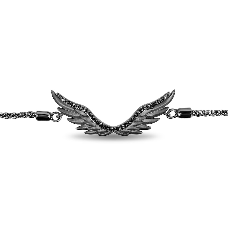 Main Image 2 of Enchanted Disney Villains Maleficent 1/8 CT. T.W. Black Diamond Bolo Bracelet in Black Rhodium Sterling Silver