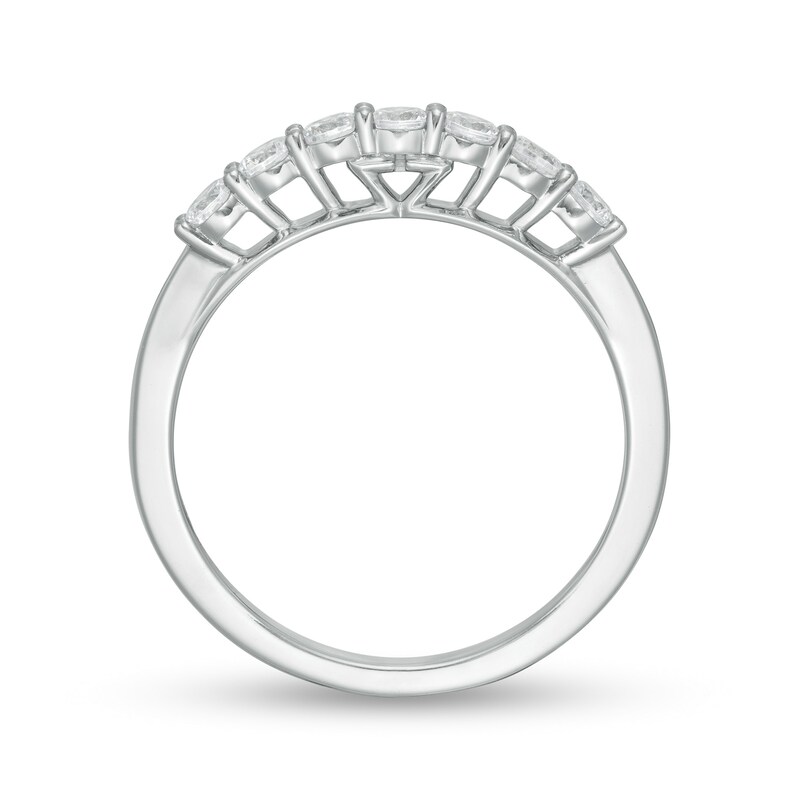 Main Image 3 of Zales Private Collection 1/2 CT. T.W. Certified Colorless Diamond Seven Stone Wedding Band in 14K White Gold (F/I1)