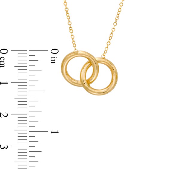 Made in Italy Interlocking Circles Necklace in 10K Gold