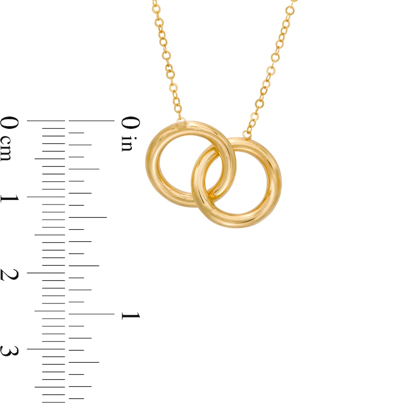 Made in Italy Interlocking Circles Necklace in 10K Gold