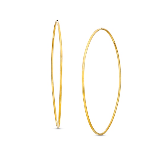 60.0mm Continuous Tube Hoop Earrings in 10K Gold