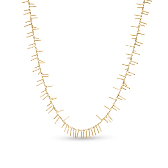 Made in Italy Linear Scatter Necklace in 10K Gold - 17.5"