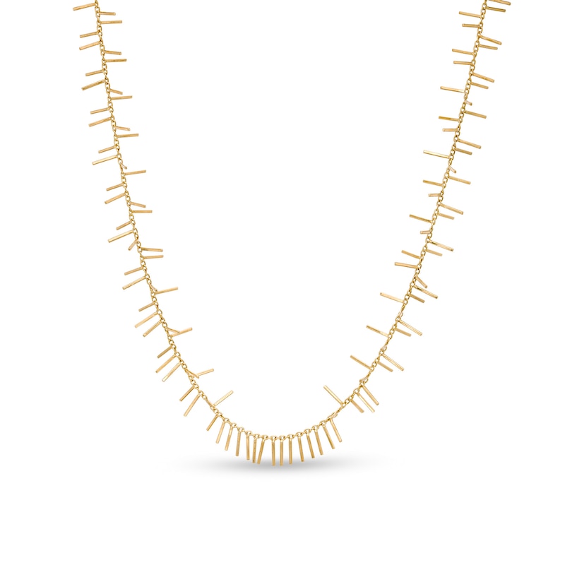 Main Image 1 of Made in Italy Linear Scatter Necklace in 10K Gold - 17.5"