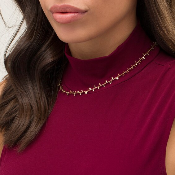 Made in Italy Petal Scatter Necklace in 10K Gold - 17.5"