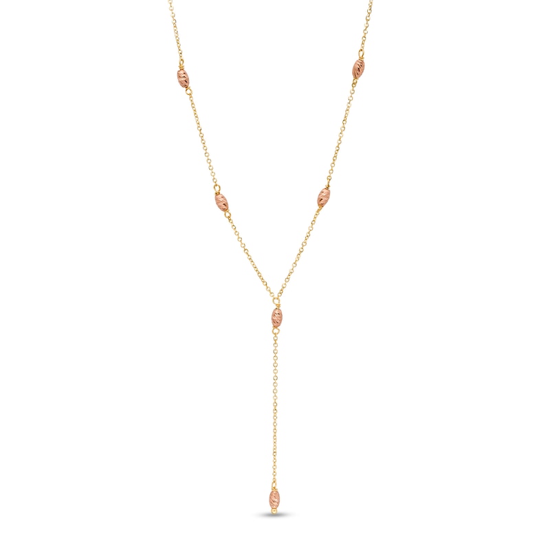 Made in Italy Marquise Station Drop Necklace in 10K Two-Tone Gold - 16"