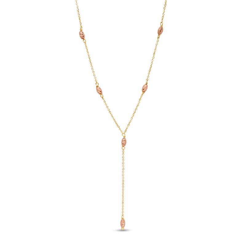 Made in Italy Marquise Station Drop Necklace in 10K Two-Tone Gold - 16"