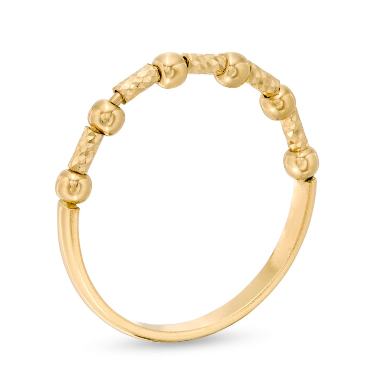 Main Image 3 of Made in Italy Beaded Accent Ring in Hollow 10K Gold - Size 7
