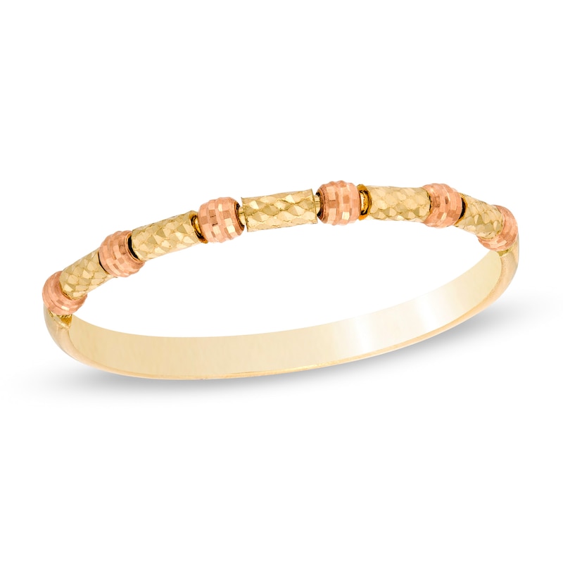 Main Image 1 of Made in Italy Beaded Accent Ring in 10K Two-Tone Gold