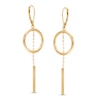 Thumbnail Image 1 of Made in Italy Open Circle and Linear Chain Dangle Drop Earrings in 14K Gold