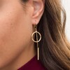 Thumbnail Image 2 of Made in Italy Open Circle and Linear Chain Dangle Drop Earrings in 14K Gold