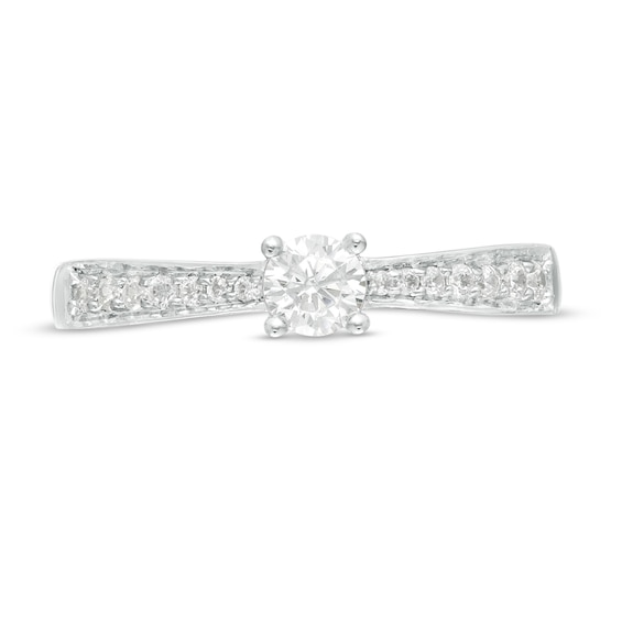1/3 CT. T.w. Diamond Tapered Shank Engagement Ring in 10K White Gold