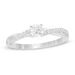 1/3 CT. T.W. Diamond Twist Engagement Ring in 10K White Gold