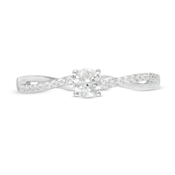 1/3 CT. T.w. Diamond Twist Engagement Ring in 10K White Gold