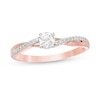 Thumbnail Image 1 of 1/3 CT. T.W. Diamond Twist Shank Engagement Ring in 10K Rose Gold