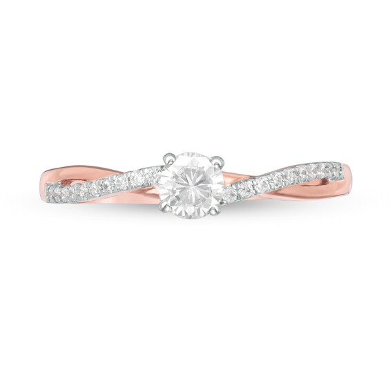 1/3 CT. T.w. Diamond Twist Shank Engagement Ring in 10K Rose Gold