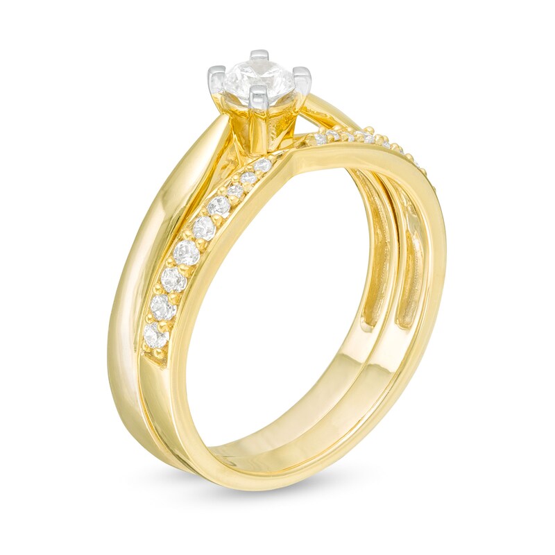 Main Image 3 of 1/3 CT. T.W. Diamond Bridal Set in 10K Gold