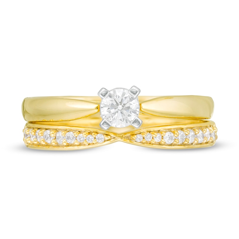 Main Image 4 of 1/3 CT. T.W. Diamond Bridal Set in 10K Gold