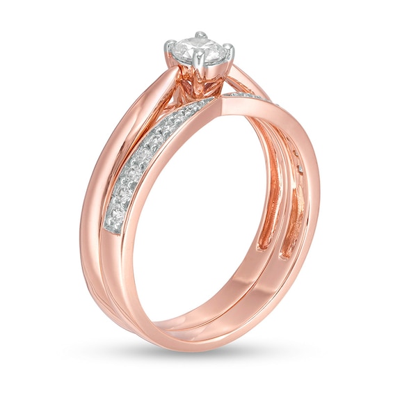 1/3 CT. T.w. Diamond Bridal Set in 10K Rose Gold