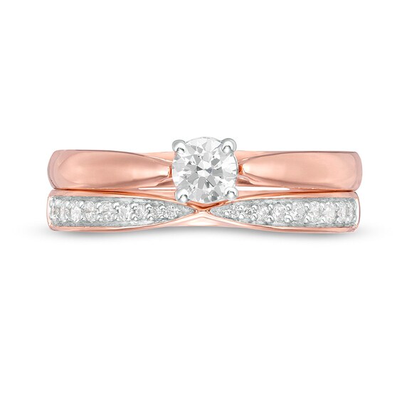 1/3 CT. T.w. Diamond Bridal Set in 10K Rose Gold