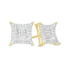 Thumbnail Image 1 of Men's 1/5 CT. T.W. Multi-Diamond Concave Square Stud Earrings in 10K Gold