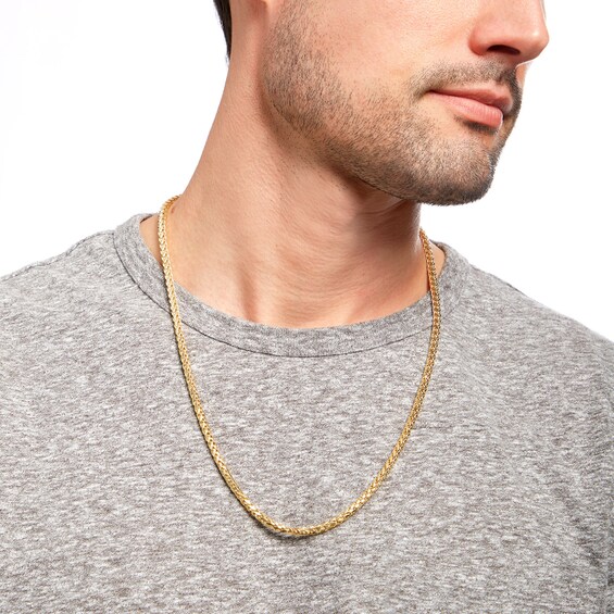 Men's 4.1mm Franco Snake Chain Necklace in Hollow 10K Gold - 24"