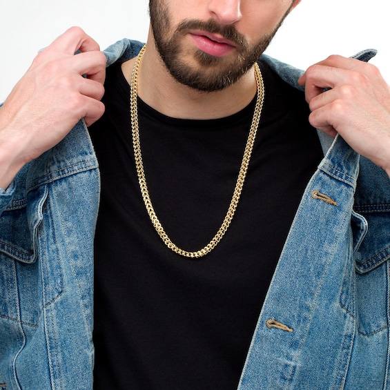 6.2mm Franco Snake Chain necklace in Hollow 10K Gold - 26"