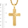 Thumbnail Image 2 of Men's Prayer Double Cross Pendant in Stainless Steel with Yellow IP - 24"