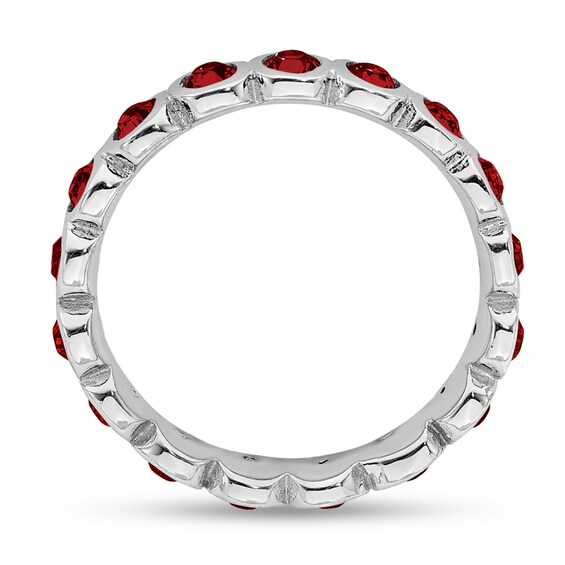 Stackable Expressions™ Bezel-Set Red Crystal July Birthstone Ring in Sterling Silver Stackable Expressions™ Bezel-Set Red Crystal July Birthstone Ring in Sterling Silver